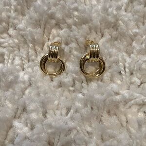 Triple Loop Gold Earrings